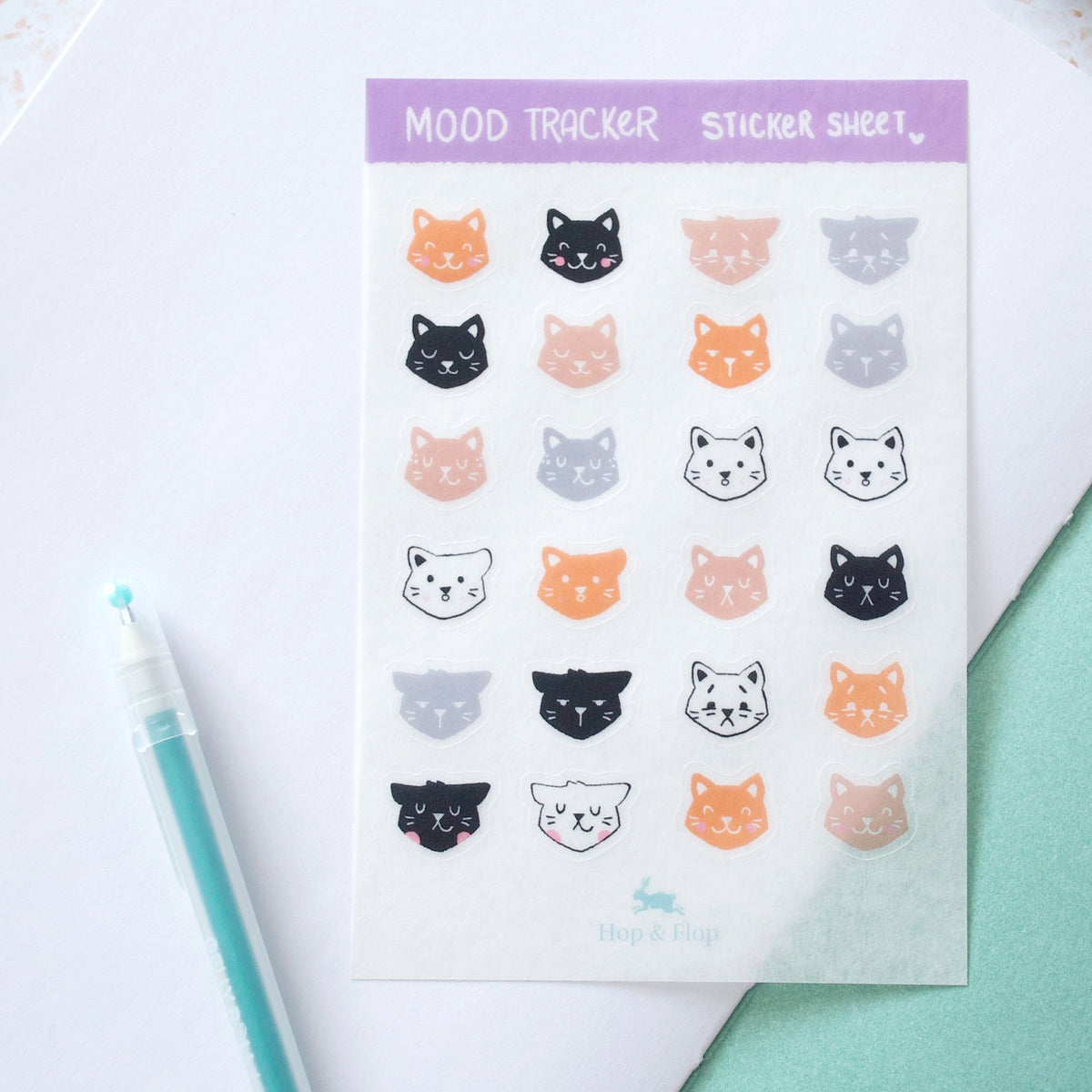 Kitty Mood Tracker Sticker Sheet | Planner Stickers | Die Cut Vinyl ...