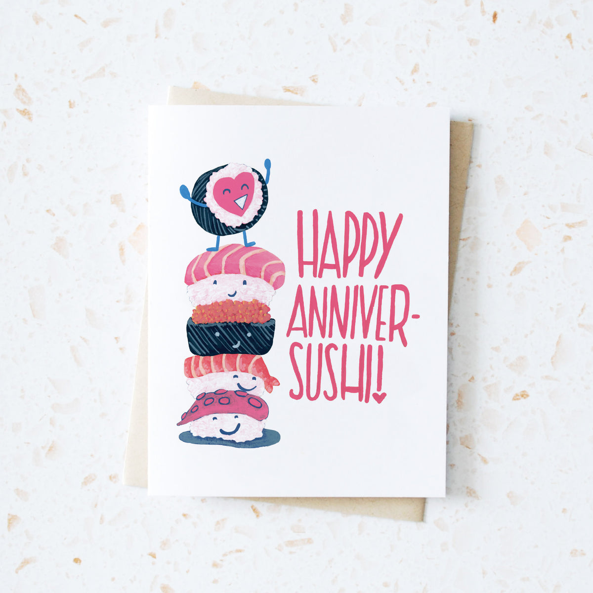 Happy Anniversary Sushi Greeting Card | Asian Food Pun Cards