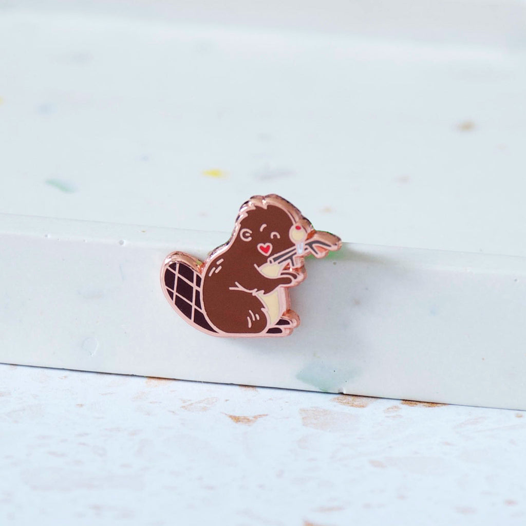 Miniature tiny Canadian Beaver Lapel Pin
