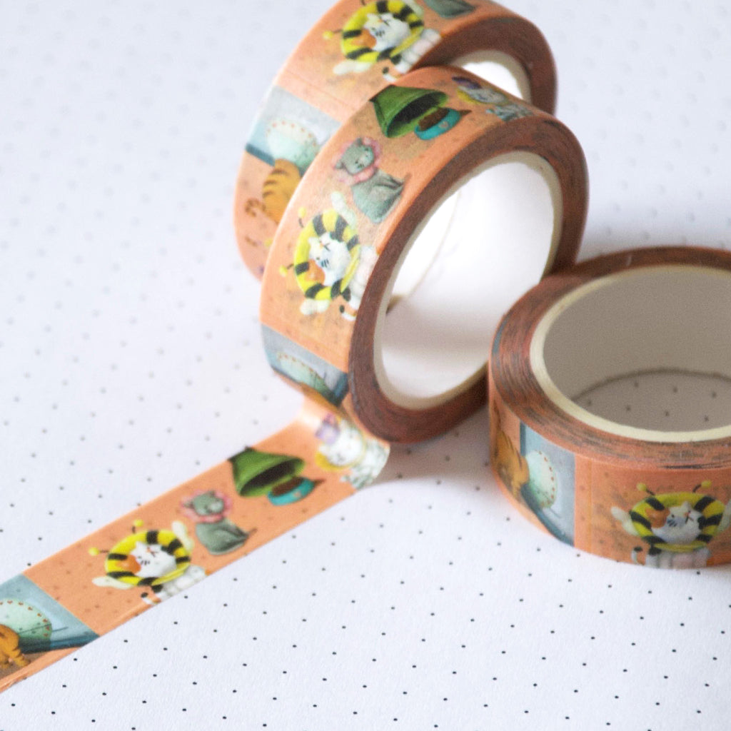 Cats in the cones of shame washi tape