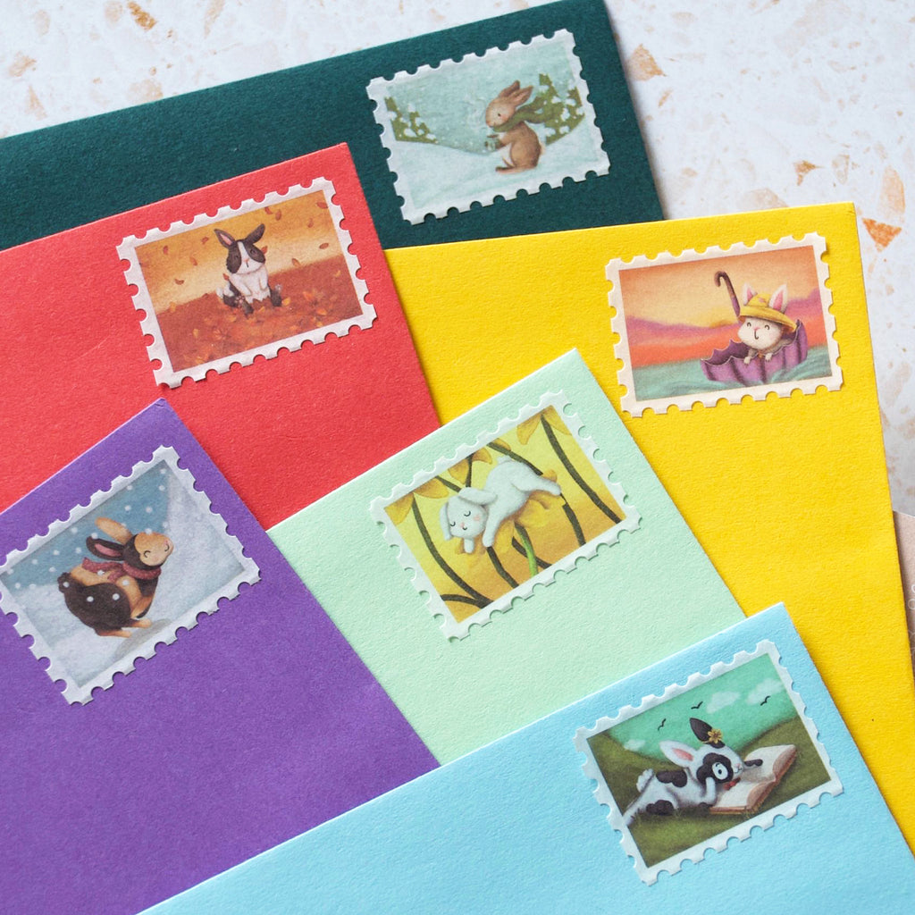 stamp bunny washi tape as viewed on envelopes