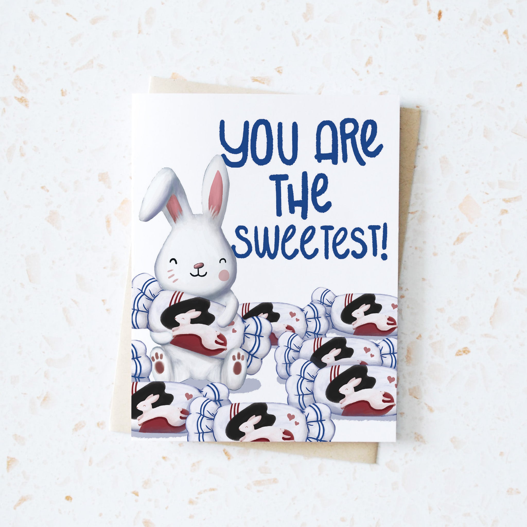 White Rabbit Candy Greeting Card | Best Friend Cards | Friendship Pun ...