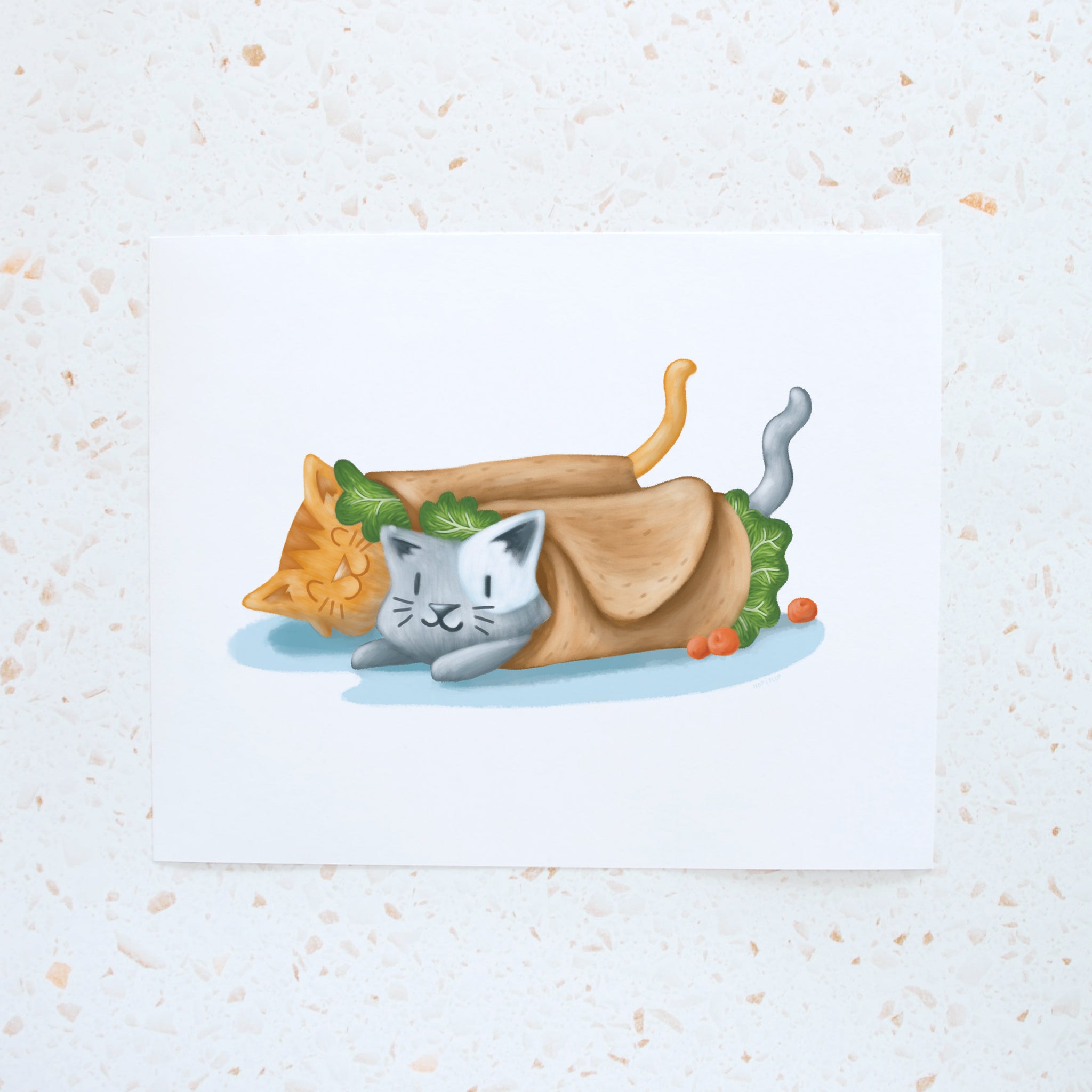 Cat Burrito Nursery Print Cat Purrito Animal Wall Art Ginger